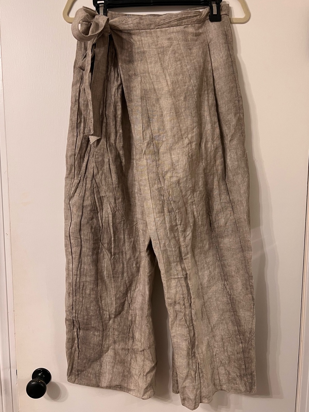 NEW ZARA 100% LINEN WRAP STYLE TROUSER PANTS ✨